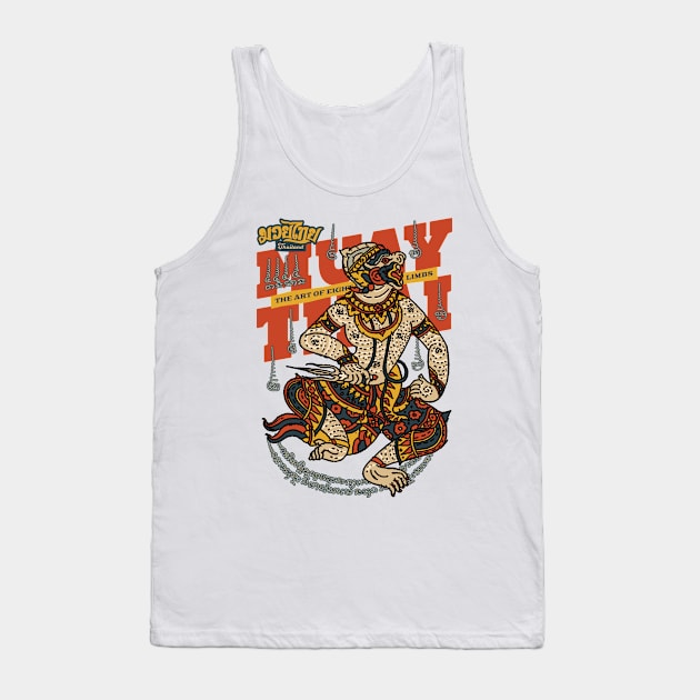 Classic Muay Thai Hanuman Tattoo Tank Top by KewaleeTee